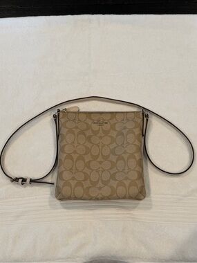 Coach Khaki Signature Canvas Crossbody Bag